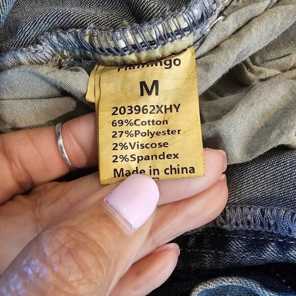 Flamingo Wide Leg Frayed Hem Jeans Size Medium - Picture 6 of 6